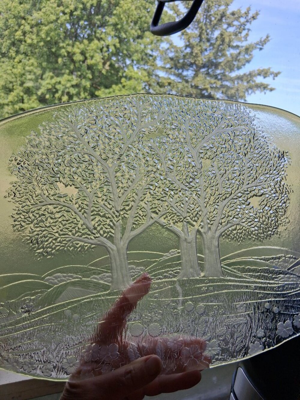 Vintage Studio Nova Germany Crystal Sun Valley 17 in Oblong Canape Tray
